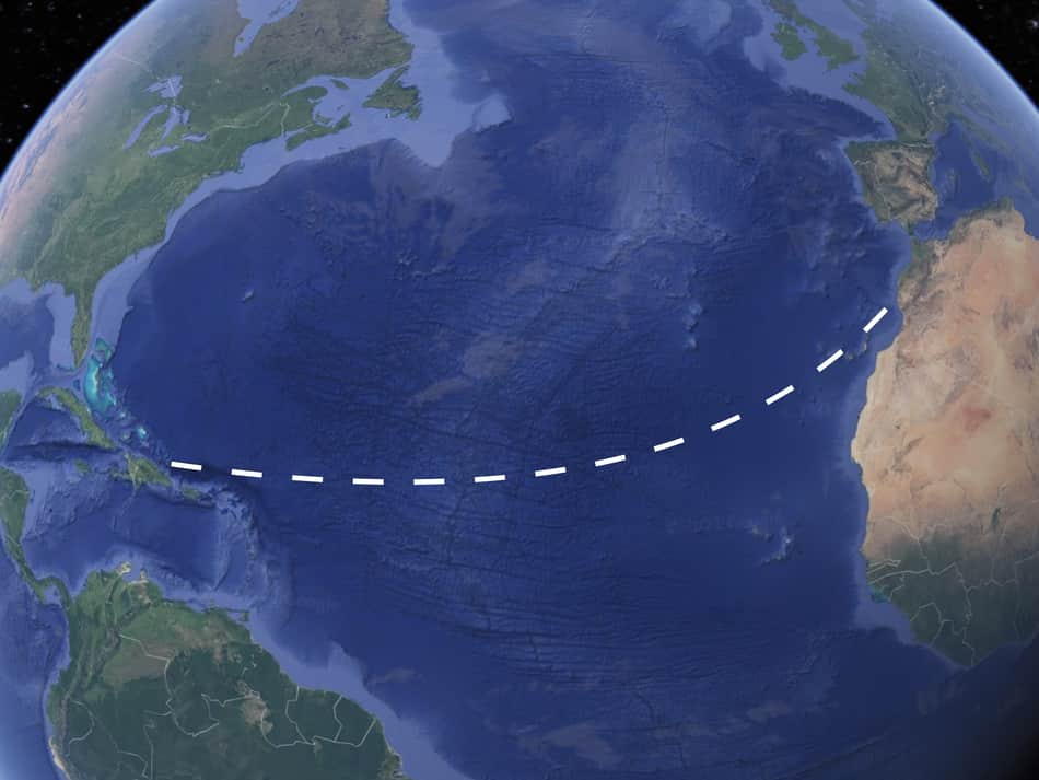 3000m row pass the Atlantic