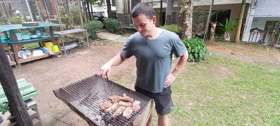 photo of me grilling meat
