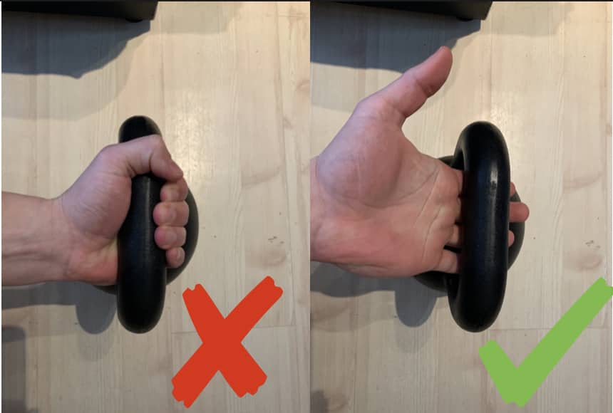 how to hold the weight for eccentric movement