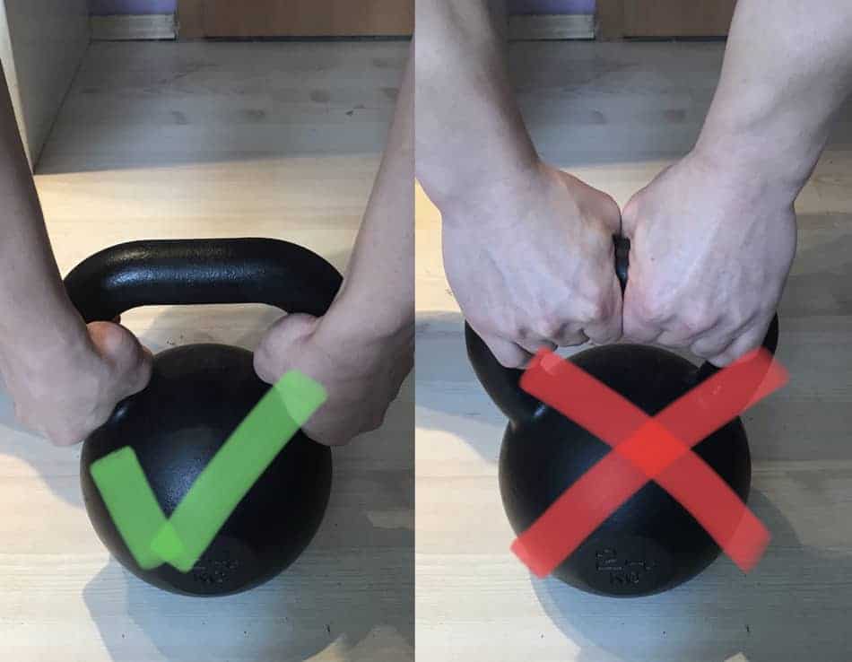 how to hold the kettlebell for golfers elbow