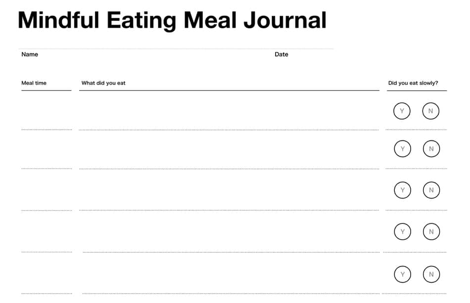 mindful eating journal