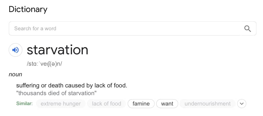 definition of starvation
