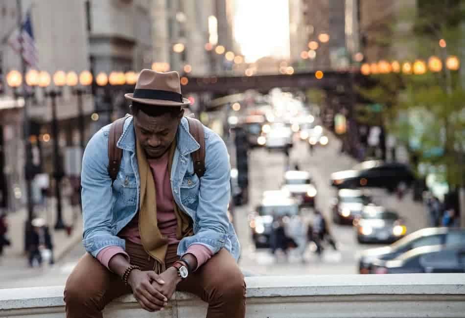 picture of a sad person sitting on the bench