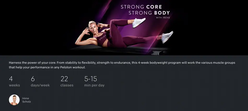 one of the best peloton programs for core