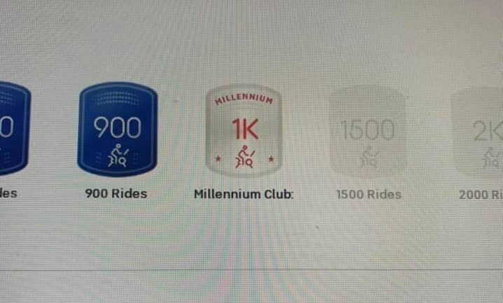 photo of my 1000 ride milestone