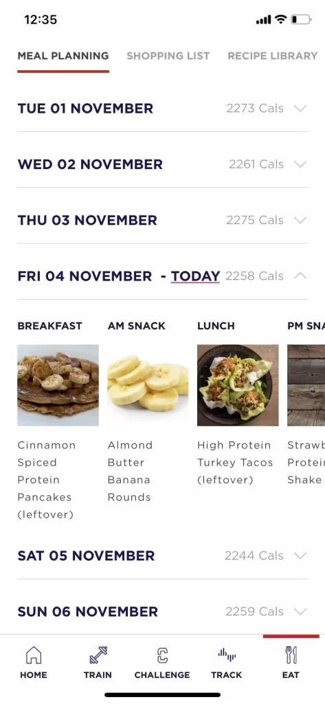 photo of f45 meal plan